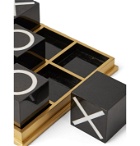L'Objet - Deco Shell and Brass Tic-Tac-Toe Set - Black