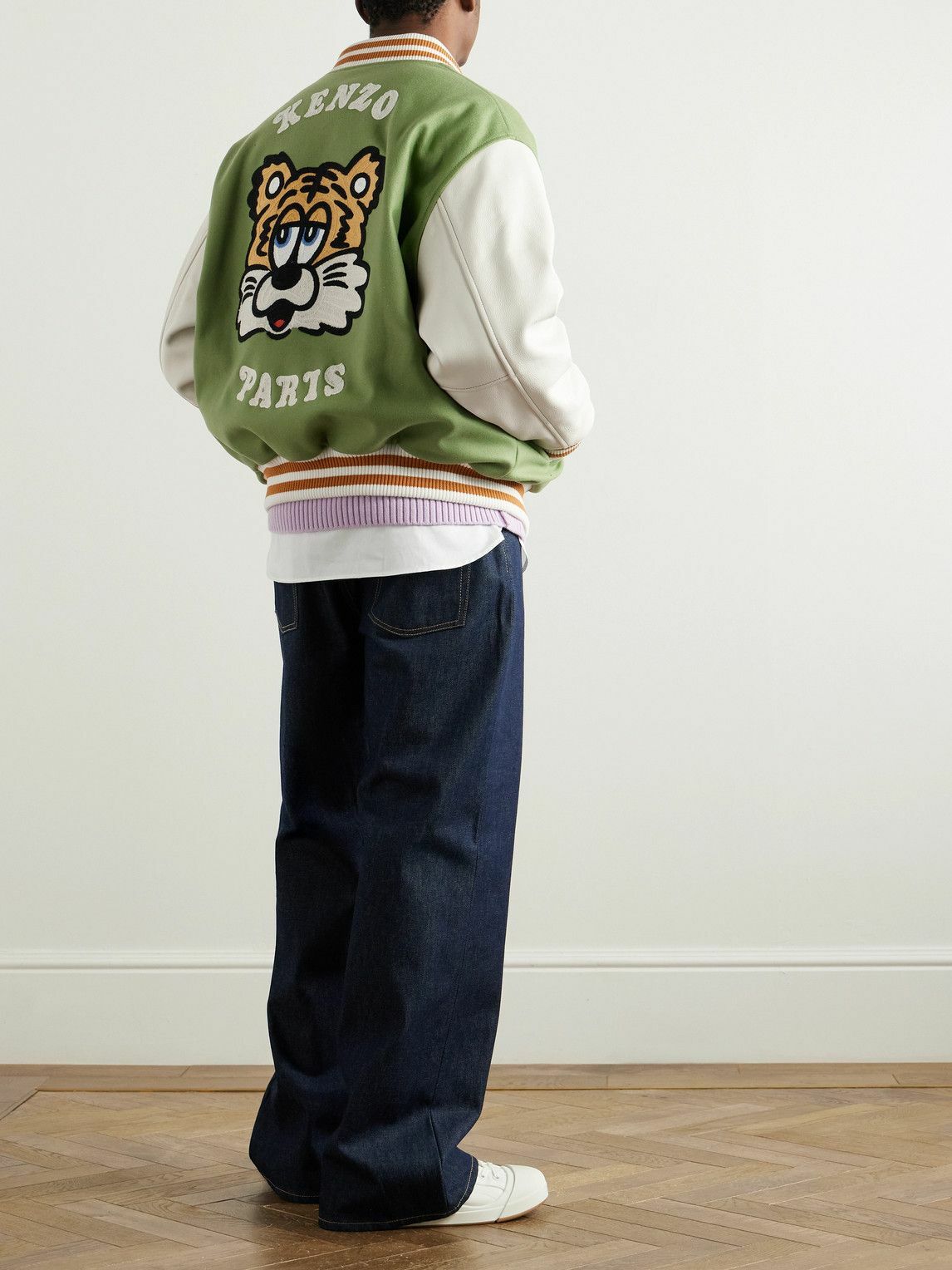 KENZO - Verdy Logo-Embroidered Leather-Trimmed Wool-Blend Felt