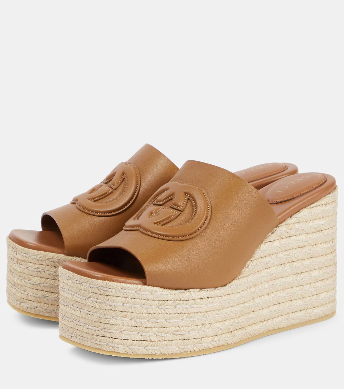 Gucci GG leather espadrille wedges