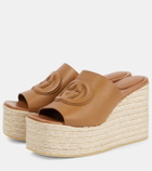 Gucci GG leather espadrille wedges