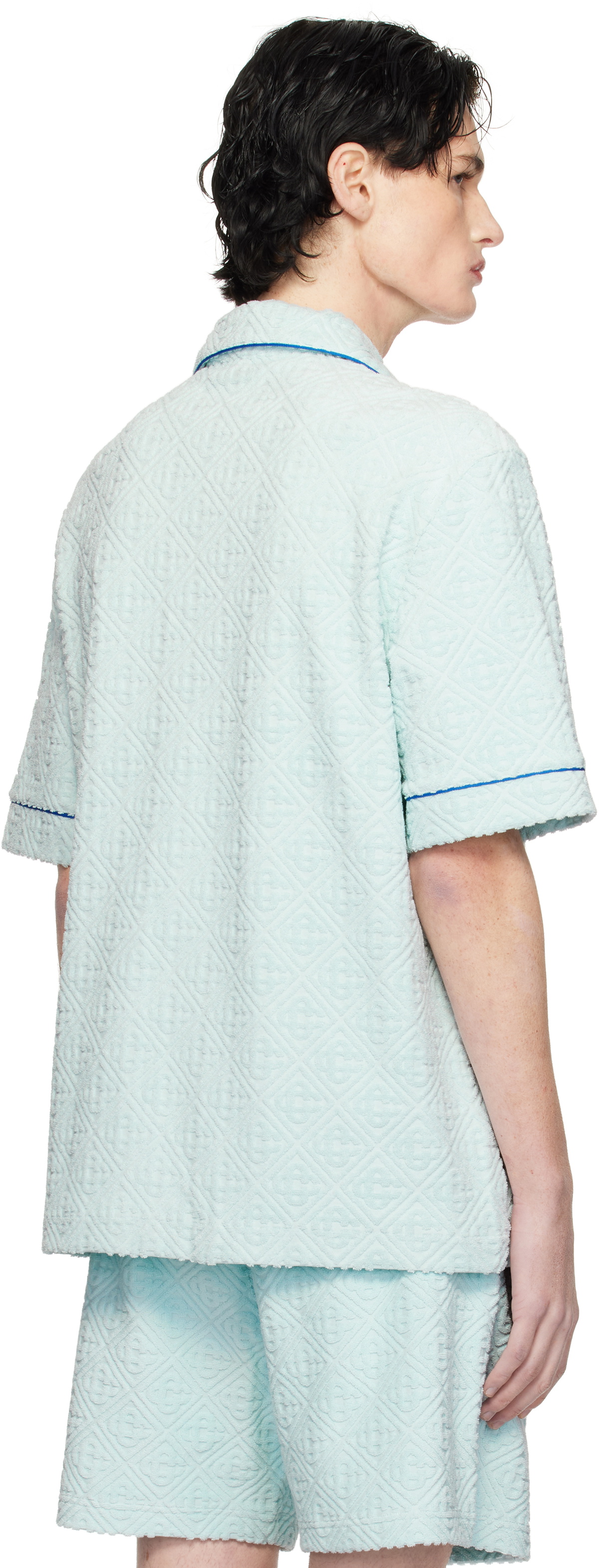 Casablanca Blue Monogram Towelling Shirt Casablanca