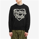 Human Made Men's Knitted Heart Crew Neck Jumper in Black
