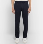 Theory - Navy Payton Slim-Fit Checked Stretch-Ponte Trousers - Navy