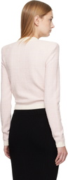 Balmain Pink Light Tweed Cardigan