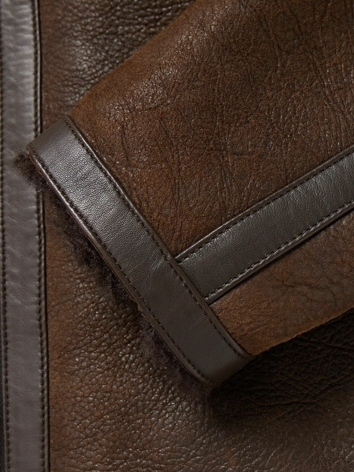 Belstaff - Tundra Leather-Trimmed Shearling Jacket - Brown Belstaff