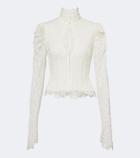De La Vali Vitalis lace cotton-blend corset top