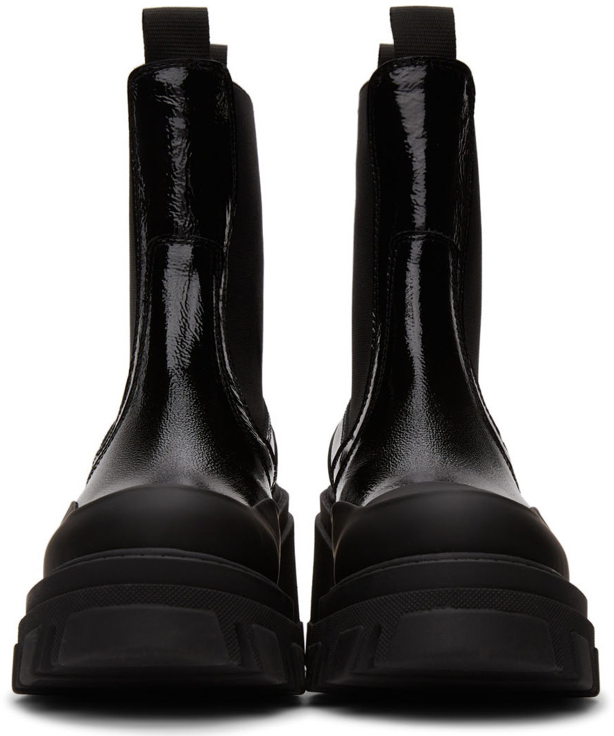 GANNI Black Leather Mid-Calf Boots GANNI