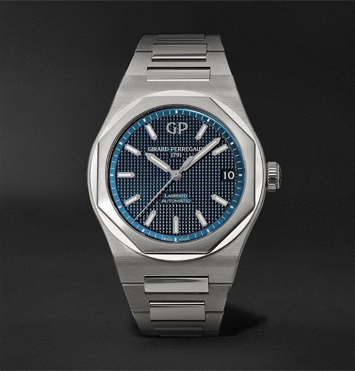 Photo: Girard-Perregaux - Laureato Automatic 42mm Stainless Steel Watch - Blue