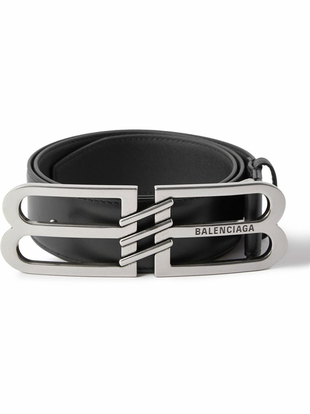 Photo: Balenciaga - 4cm Logo-Embellished Leather Belt - Black