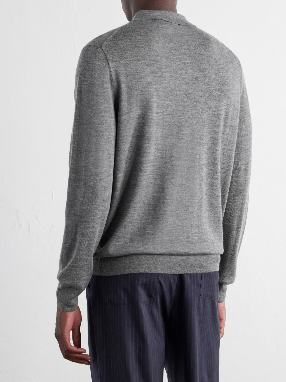 Polo Ralph Lauren - Logo-Embroidered Wool Polo Shirt - Gray