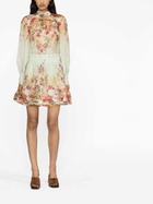 ZIMMERMANN - Floral Print Silk Blend Linen Blouse