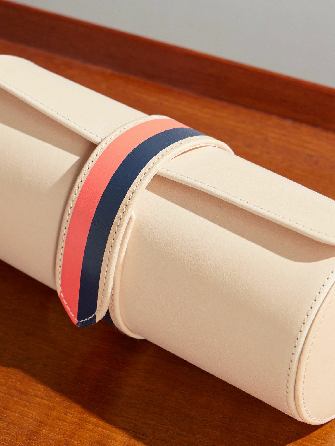 Rapport London - laCalifornienne Striped Leather Three-Watch Roll