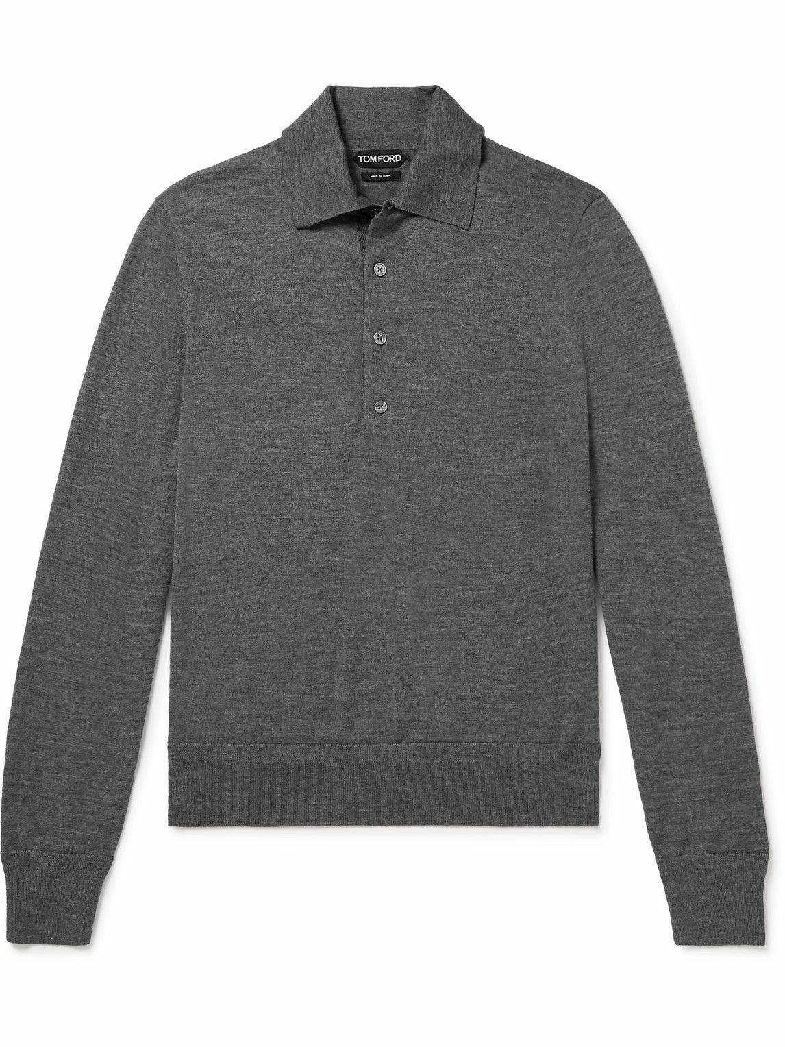 TOM FORD - Wool Polo Shirt - Gray TOM FORD
