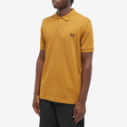 Fred Perry Men's Slim Fit Plain Polo Shirt in Dark Caramel