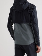 ON - Weather Logo-Print Colour-Block Shell Hooded Jacket - Black