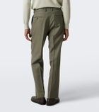 Auralee Chalk stripe wool straight pants