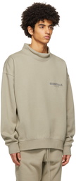 Essentials Grey Pullover Mock Neck Sweatshirt