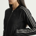 Adidas Women's Fitted Denim Track Top in True Black Denim