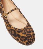 Gianvito Rossi Carla leopard-print suede ballet flats