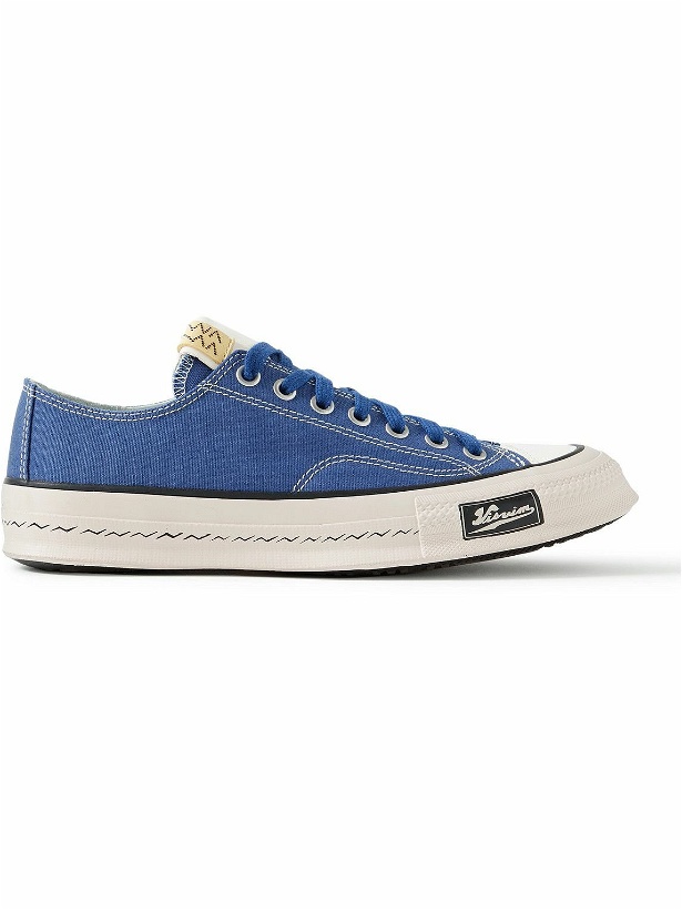 Photo: Visvim - Skagway Leather-Trimmed Canvas Sneakers - Blue