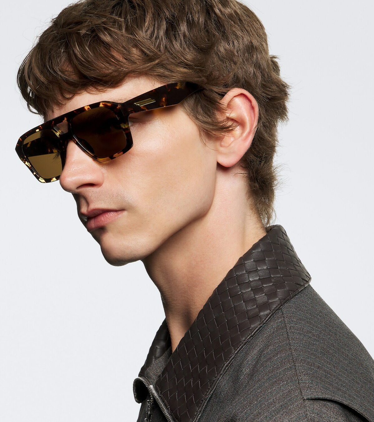Bottega Veneta Navigator square sunglasses