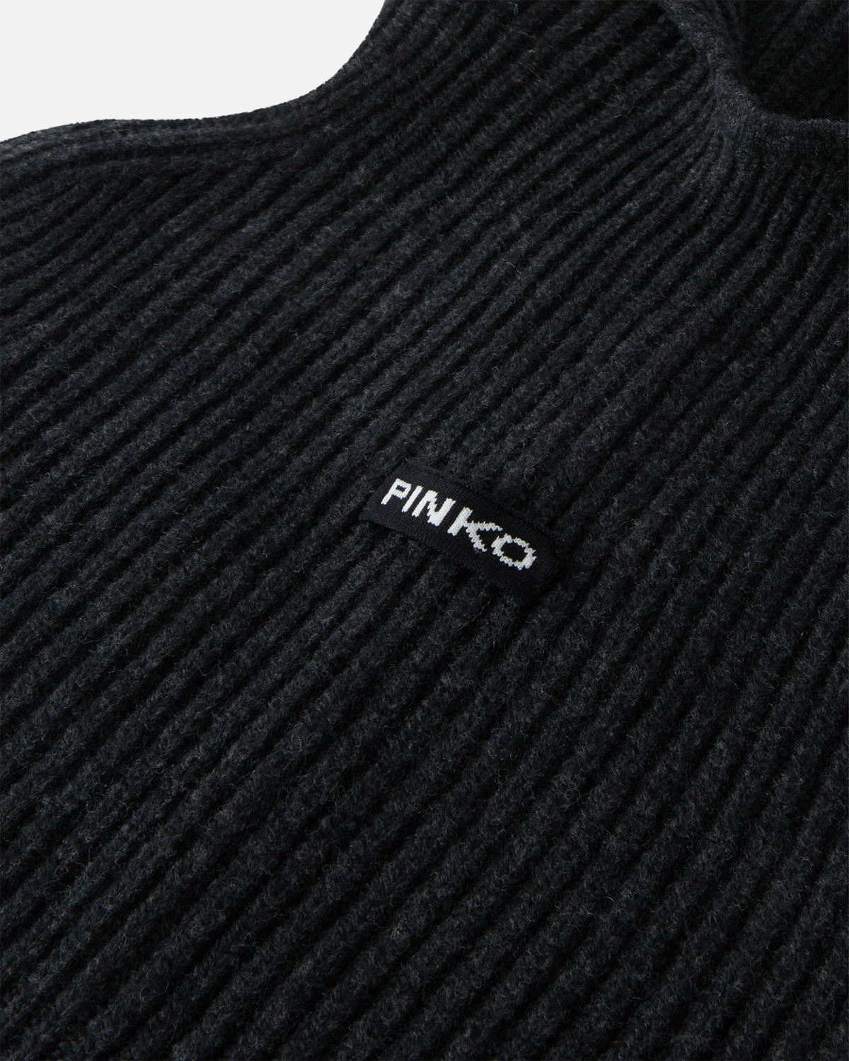 Pinko Ribbed Balaclava Beanie Dark Grey