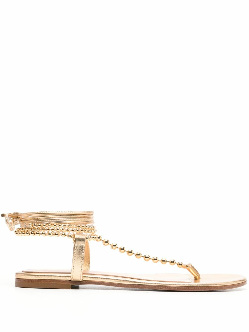 Photo: GIANVITO ROSSI - Soleil Leather Thong Sandals