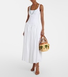 Aquazzura Birdsong appliqué raffia tote bag