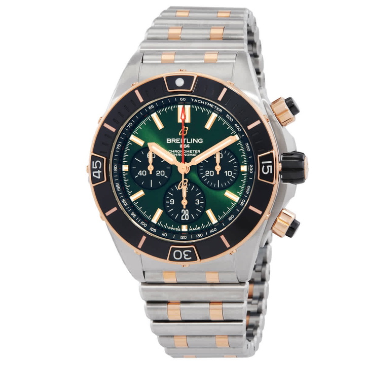 Photo: Breitling Chronomat B01 Chronograph Automatic Green Dial Mens Watch UB0136251L1U1