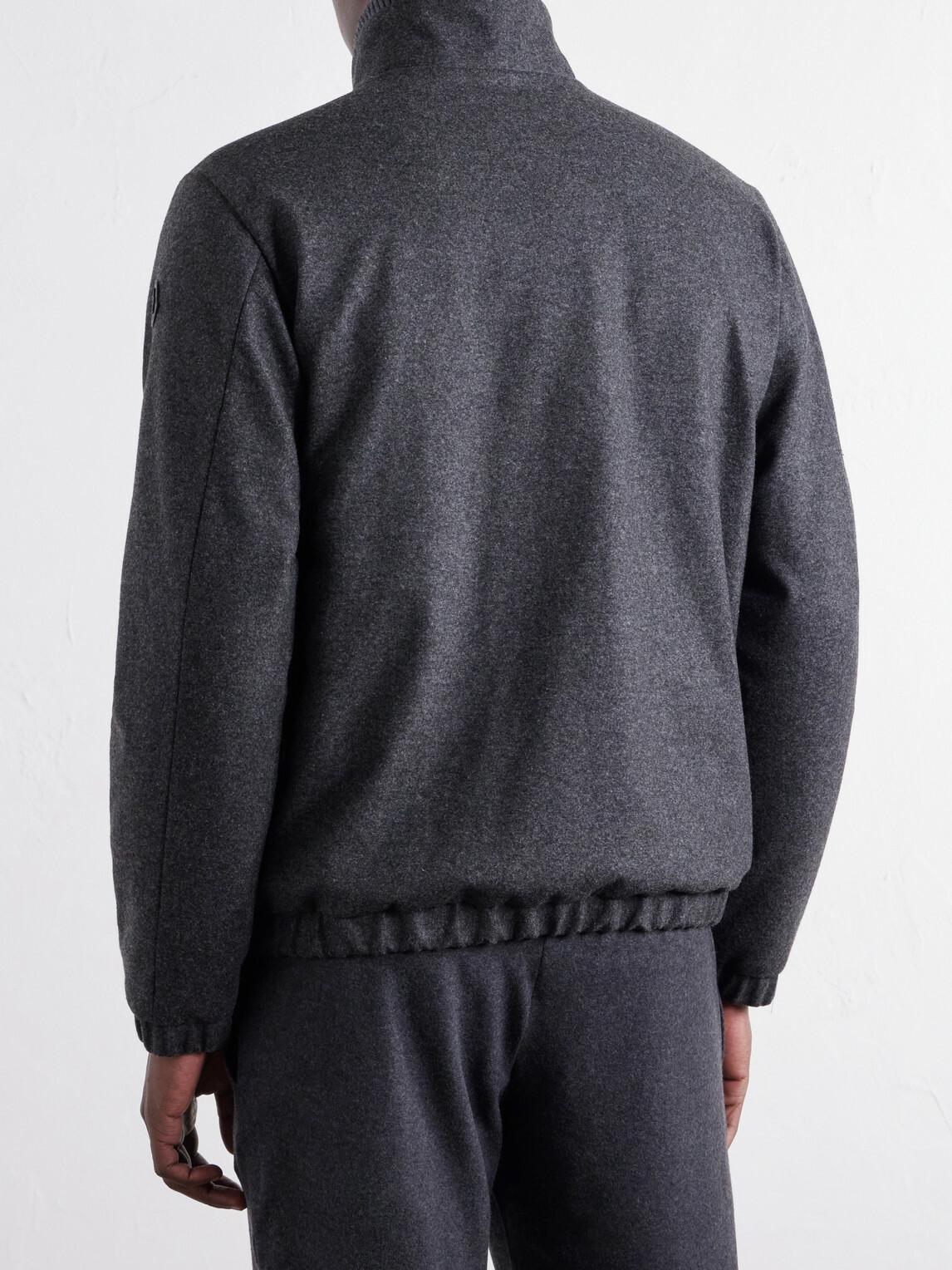 Moncler - Limberl Stretch-Flannel Padded Blouson Jacket - Gray