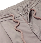 Brunello Cucinelli - Slim-Fit Pleated Cotton-Blend Twill Drawstring Shorts - Gray