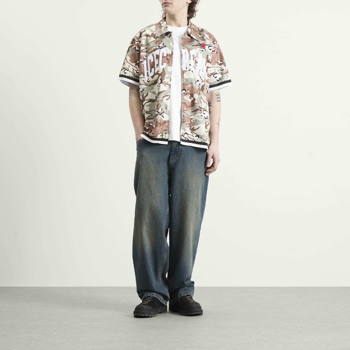 ICECREAM Men's Choc Chip Baseball Jersey in Camo