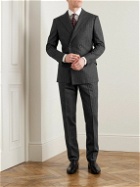 Kingsman - Double-Breasted Striped Wool-Felt Suit Jacket - Gray
