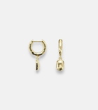 Octavia Elizabeth Hidden Gem 18kt gold huggies with diamonds
