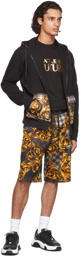 Versace Jeans Couture Grey & Gold Tartan Baroque Shorts