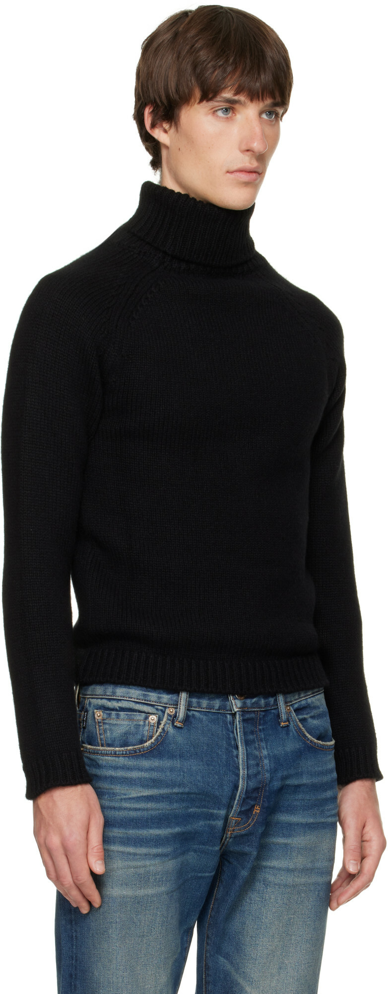 トップス tom TOM FORD Black Wool Cashmere Mohair Roll Neck Sweater TOM FORD