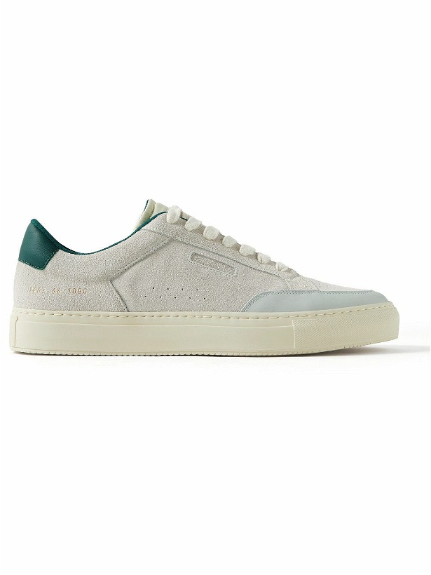 Photo: Common Projects - Tennis Pro Shell and Leather-Trimmed Suede Sneakers - White