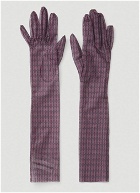 Long Check Gloves in Purple