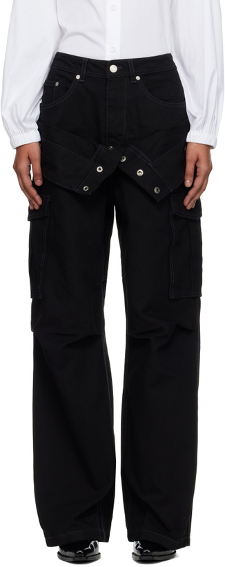Photo: Andersson Bell Black Double Waist Work Wide-Leg Cargo Pants
