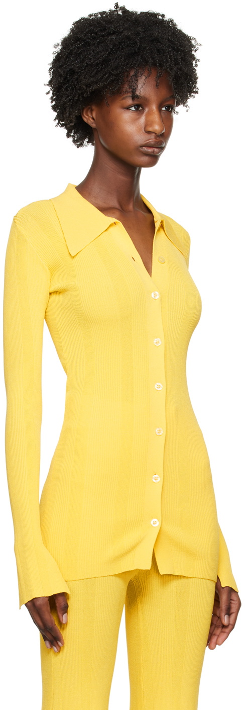 REMAIN Birger Christensen Yellow Refined Cardigan