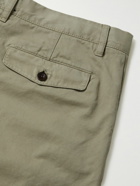 Mr P. - Straight-Leg Garment-Dyed Organic Cotton-Twill Shorts - Green