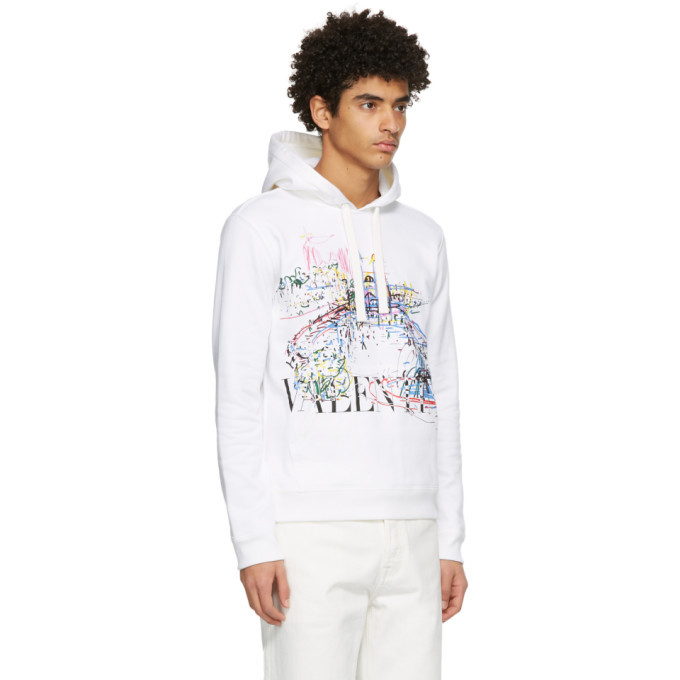 Valentino White Roman Sketches Hoodie Valentino