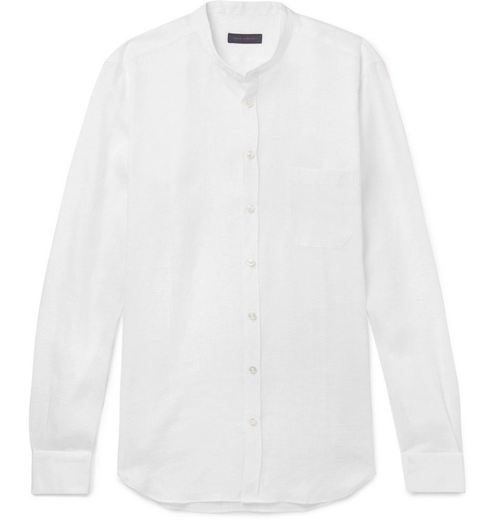 Photo: Thom Sweeney - Slim-Fit Grandad-Collar Linen Shirt - Men - White