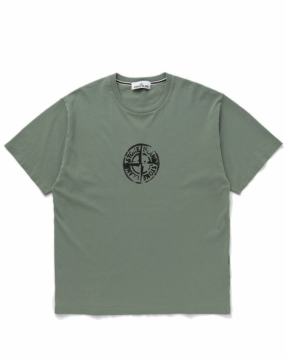 Photo: Stone Island Tee Cotton Jersey, 'stamp Three' Print, Garment Dyed Grey - Mens - Shortsleeves