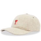 AMI Men's Small A Heart Wool Cap in Beige