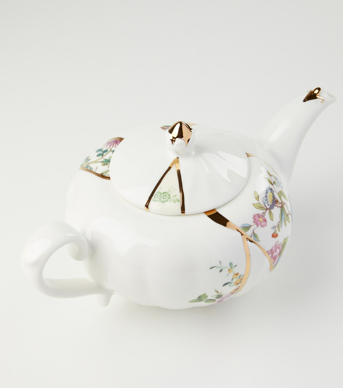 Seletti Kintsugi gold-plated porcelain teapot by Marcantonio Raimondi Malerba