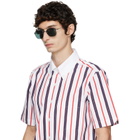 Thom Browne Gray Titanium Semi Rimless Pilot Sunglasses