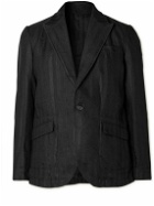Oliver Spencer - Wyndhams Embroidered Linen Suit Jacket - Black