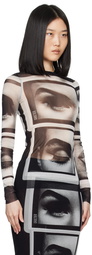 Jean Paul Gaultier Black 'The Eyes And Lips' Long Sleeve T-Shirt