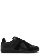 Maison Margiela Replica Panelled Leather Sneakers Black